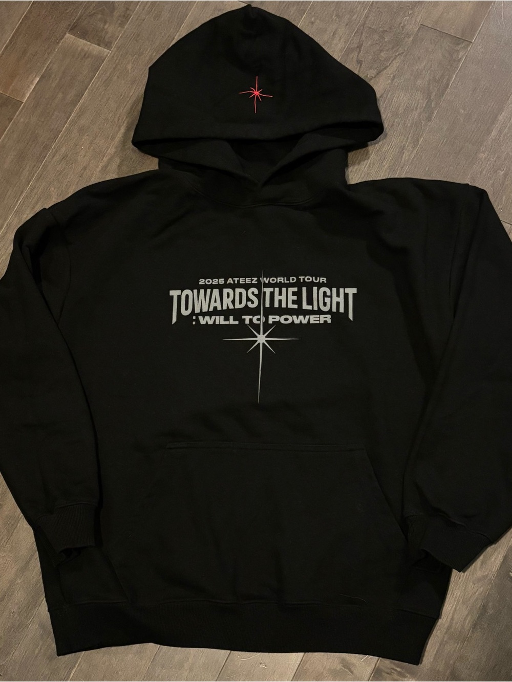 ATEEZ 2025 World Tour Towards The Light Europe Hoodie Black M Heavyweight Kpop